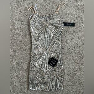 Lulu's Silver Sequin Dress NWT